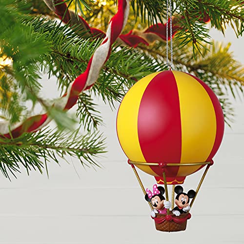 Hallmark Keepsake Christmas Ornament,Plastic 2021, Disney Mickey and Minnie High Flying Friends Hot Air Balloon