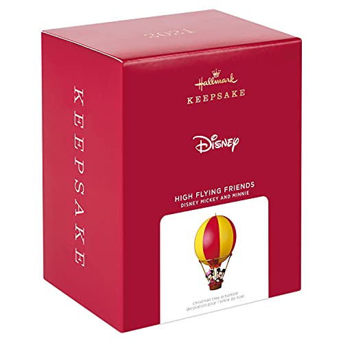 Hallmark Keepsake Christmas Ornament,Plastic 2021, Disney Mickey and Minnie High Flying Friends Hot Air Balloon