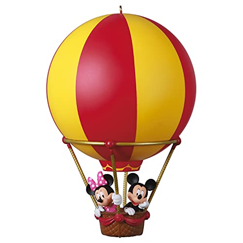 Hallmark Keepsake Christmas Ornament,Plastic 2021, Disney Mickey and Minnie High Flying Friends Hot Air Balloon