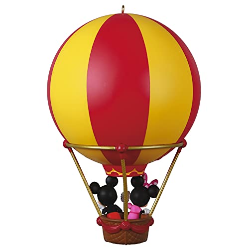 Hallmark Keepsake Christmas Ornament,Plastic 2021, Disney Mickey and Minnie High Flying Friends Hot Air Balloon