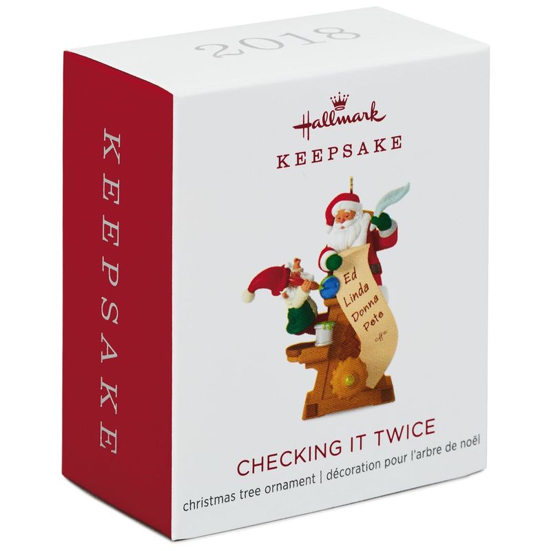 Hallmark Keepsake Mini Christmas Ornament 2018 Year Dated, Santa Hot Air Balloon Up and Away Miniature, 1.31"