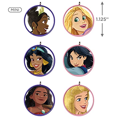 Hallmark Keepsake Miniature Christmas Ornament 2022, Disney Princess, Mini Set of 6