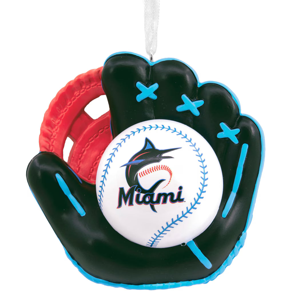 MLB Miami Marlins Baseball Glove Ornament