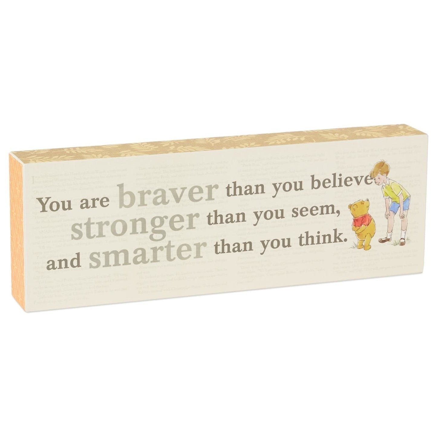 Hallmark Winnie the Pooh Braver, Stronger, Smarter Sentiment Wooden Display