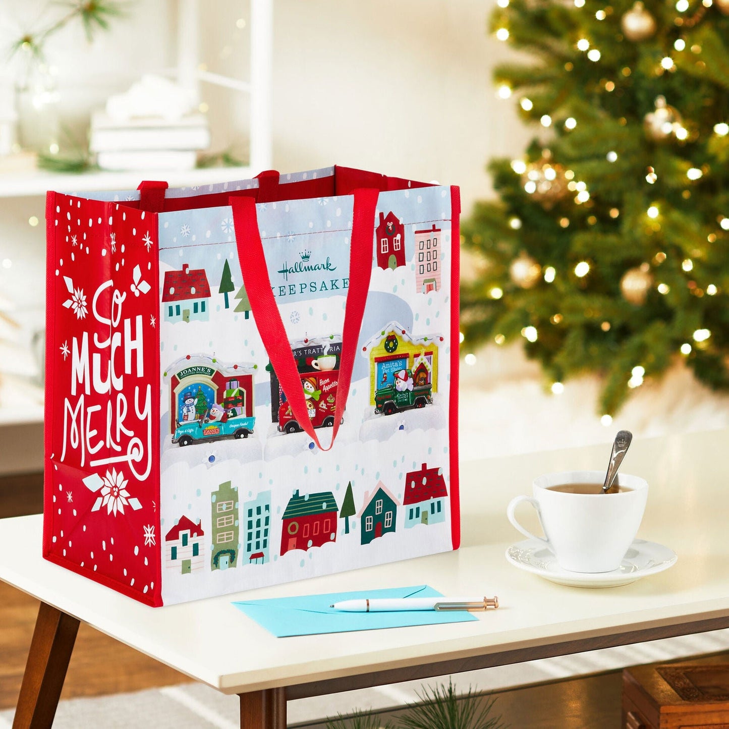 Happy Holiday Parade Tote Bag, 13.75"