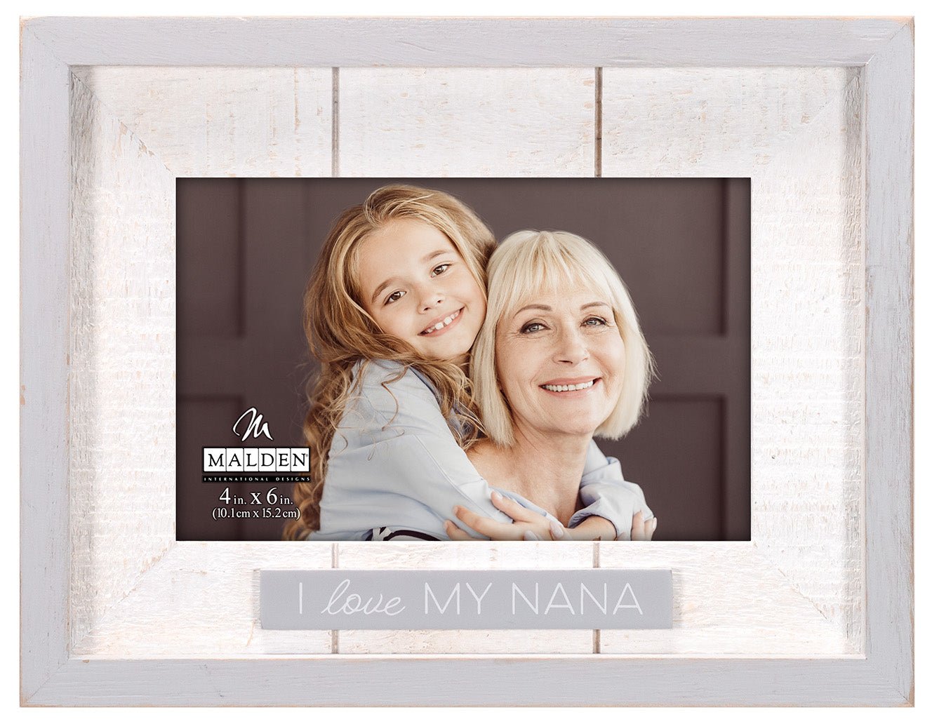 I Love My Nana Rustic Matted Picture Frame with Plaque Attachment Holds 4"x6" Photo
