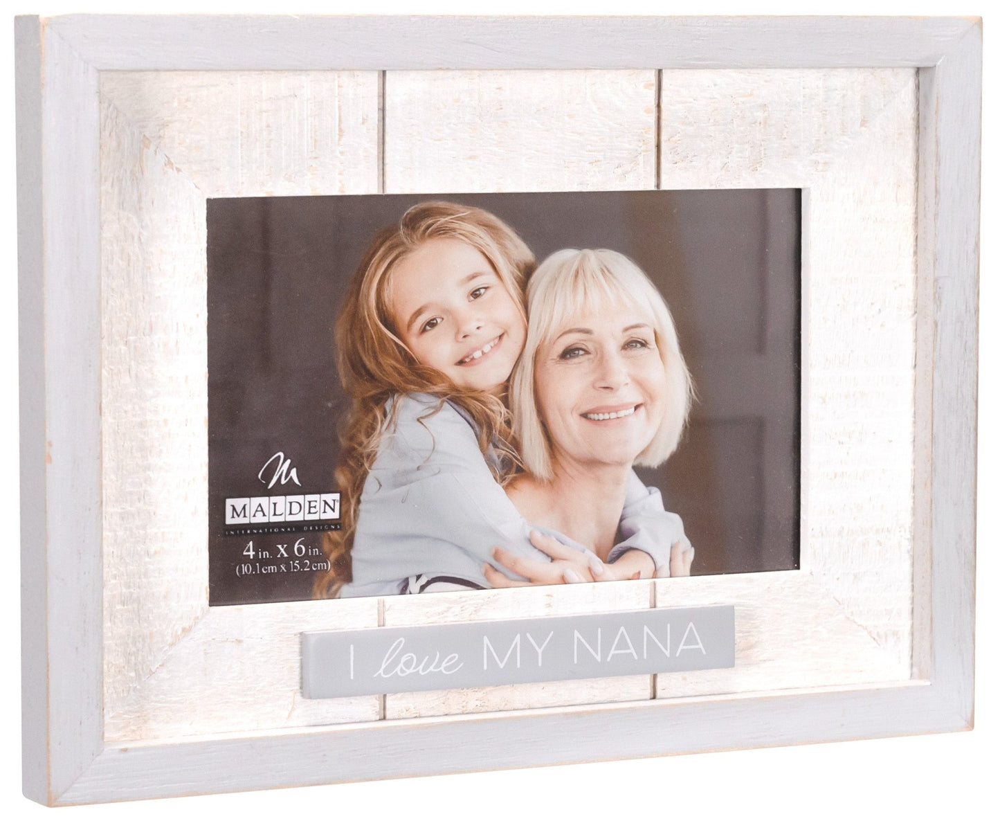 I Love My Nana Rustic Matted Picture Frame with Plaque Attachment Holds 4"x6" Photo