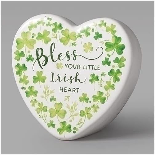 Roman Irish Heart Figurine, 3.5-inch Height, Ceramic