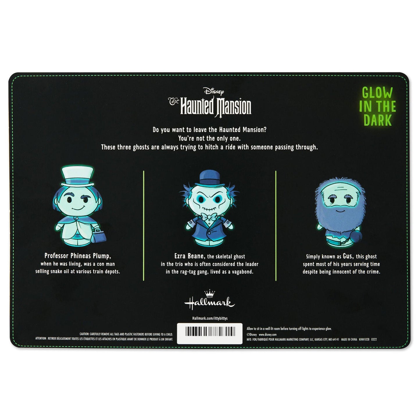 itty bittys® Disney The Haunted Mansion Ghosts Glow-in-the-Dark Plush, Set of 3