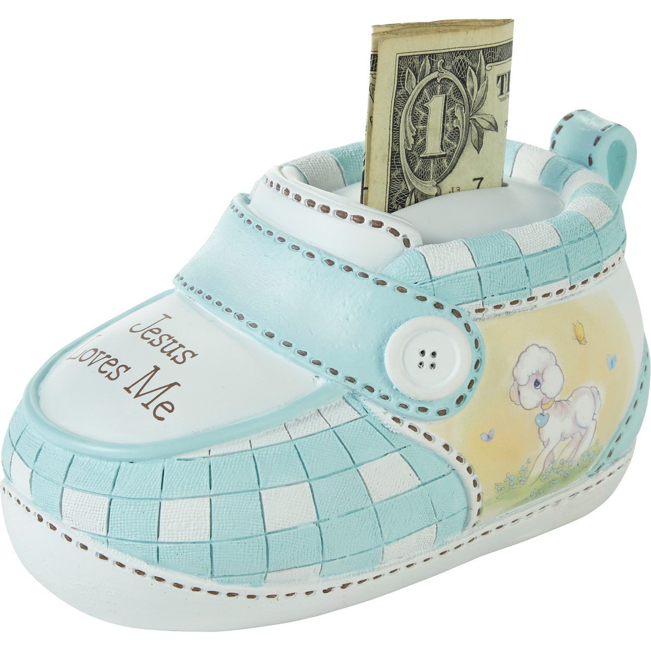 Jesus Loves Me Blue Bootie Bank