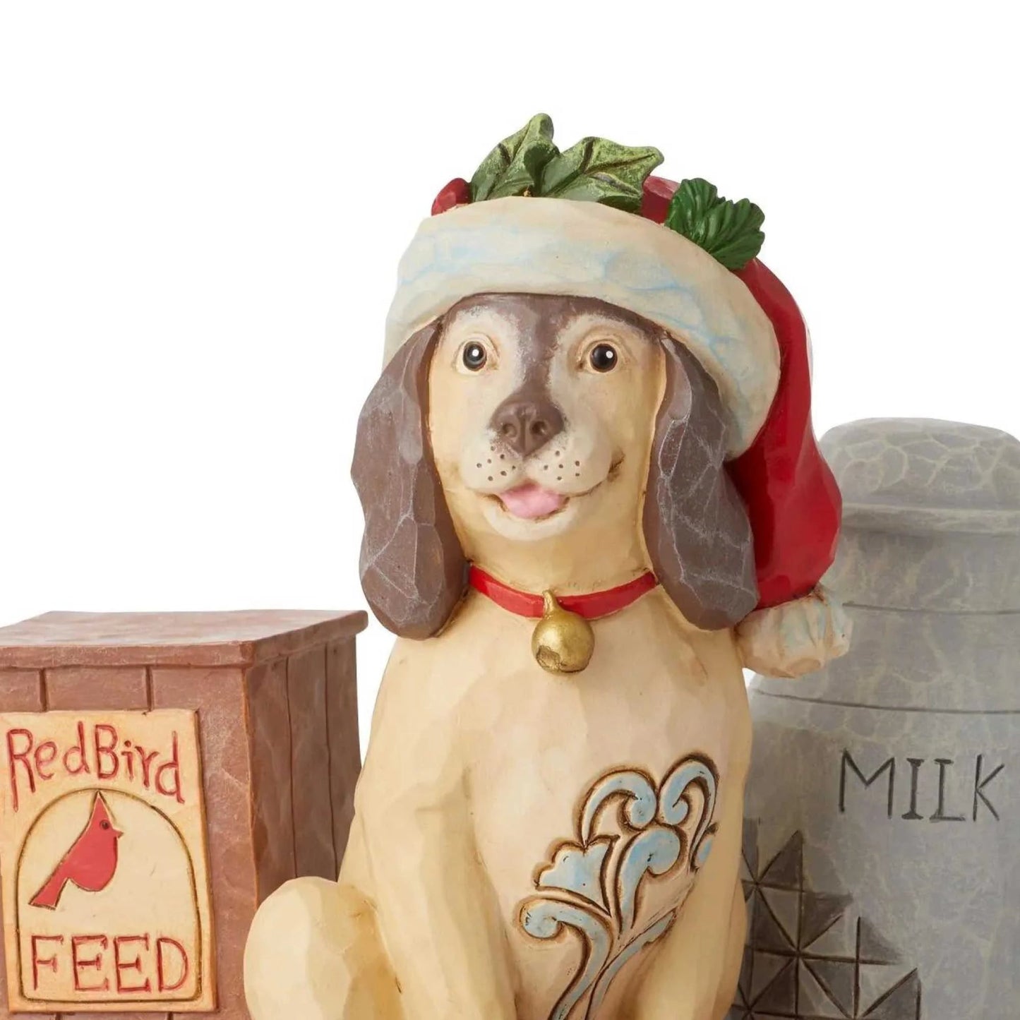 Jim Shore Country Living "Peace In The Country" Dog Milk Pail, Figurine, 5.25"