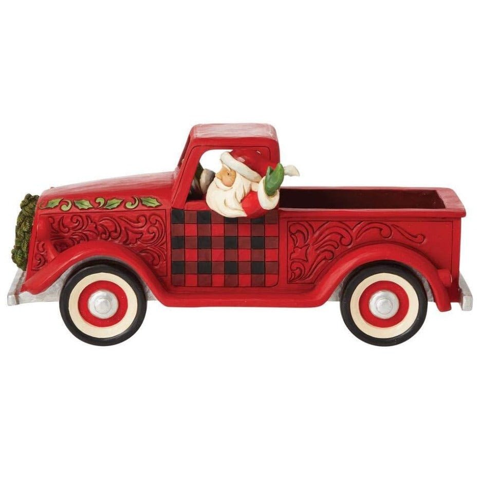 Jim Shore Country Living Santa in Large Red Truck Christmas Figurine