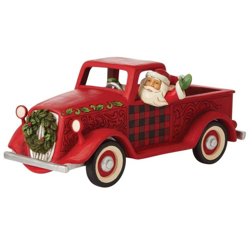 Jim Shore Country Living Santa in Large Red Truck Christmas Figurine