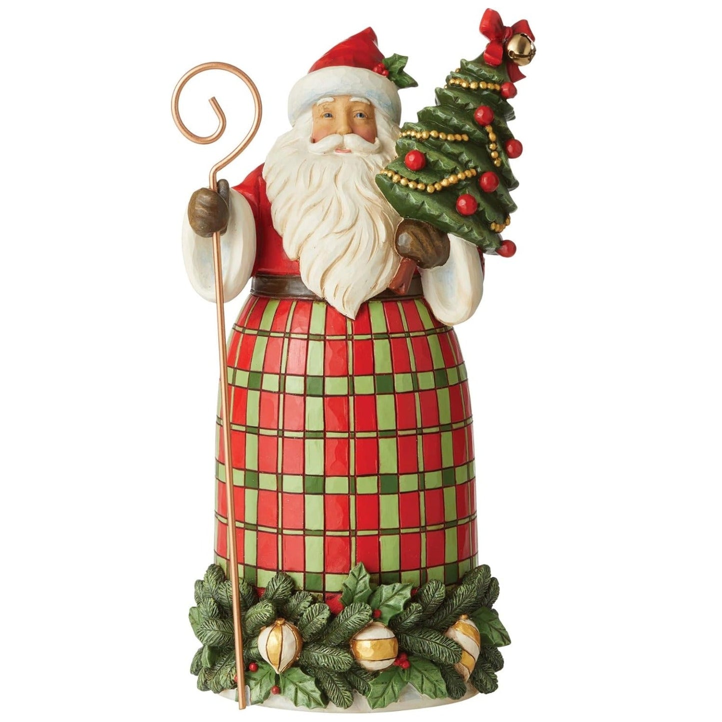 Jim Shore Country Living Santa with Christmas Tree Figurine, 10.43 Inch