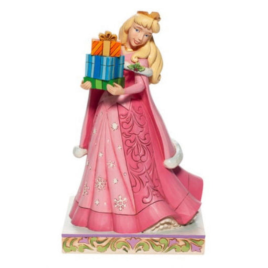 Jim Shore Disney Traditions Sleeping Beauty Christmas Aurora Figurine, 7 Inch