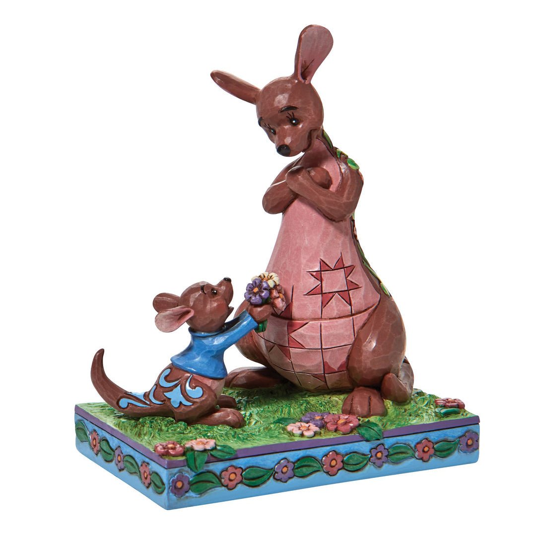 Jim Shore Disney Traditions Winnie The Pooh Roo Giving Kanga Flowers Figurine, 6 Inch