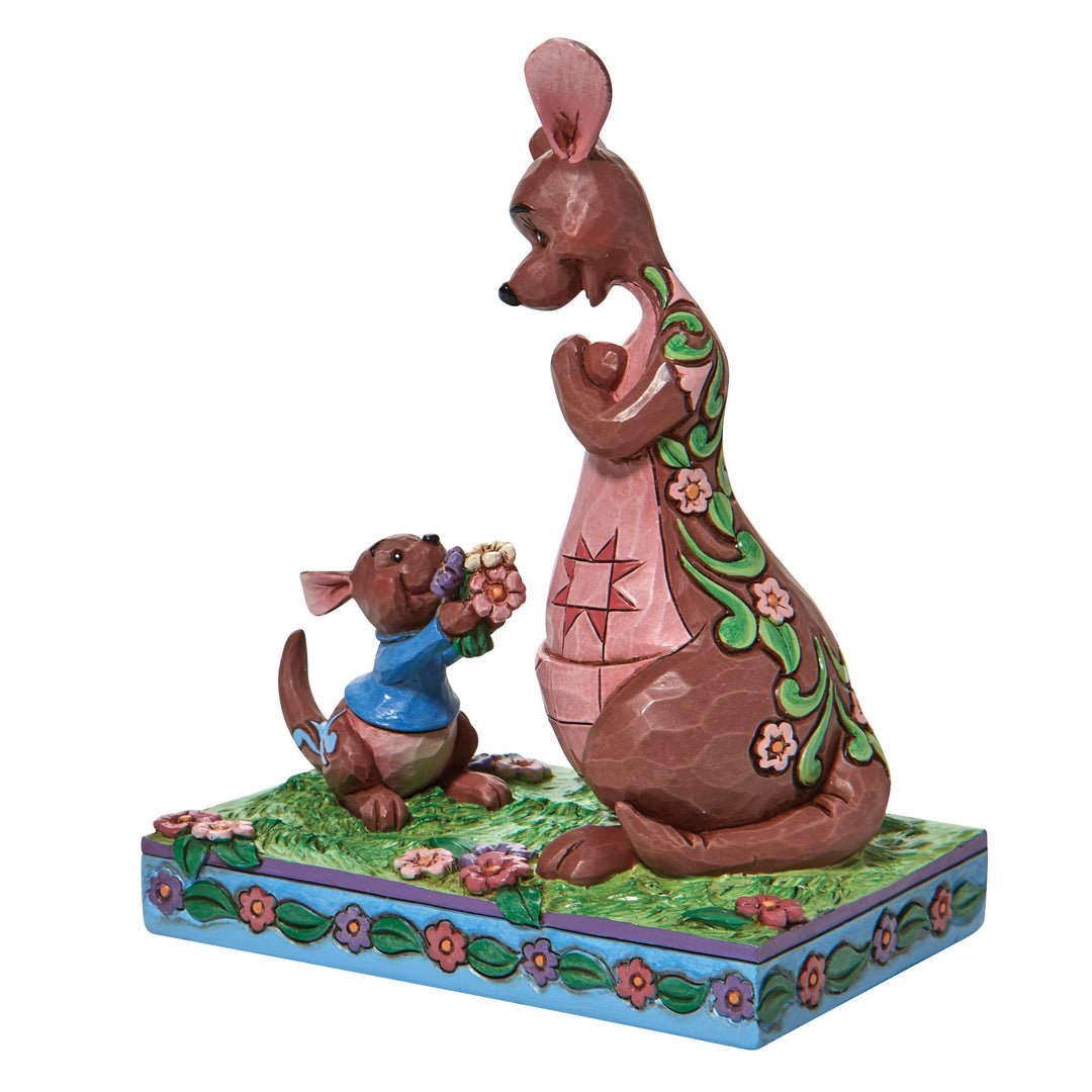 Jim Shore Disney Traditions Winnie The Pooh Roo Giving Kanga Flowers Figurine, 6 Inch