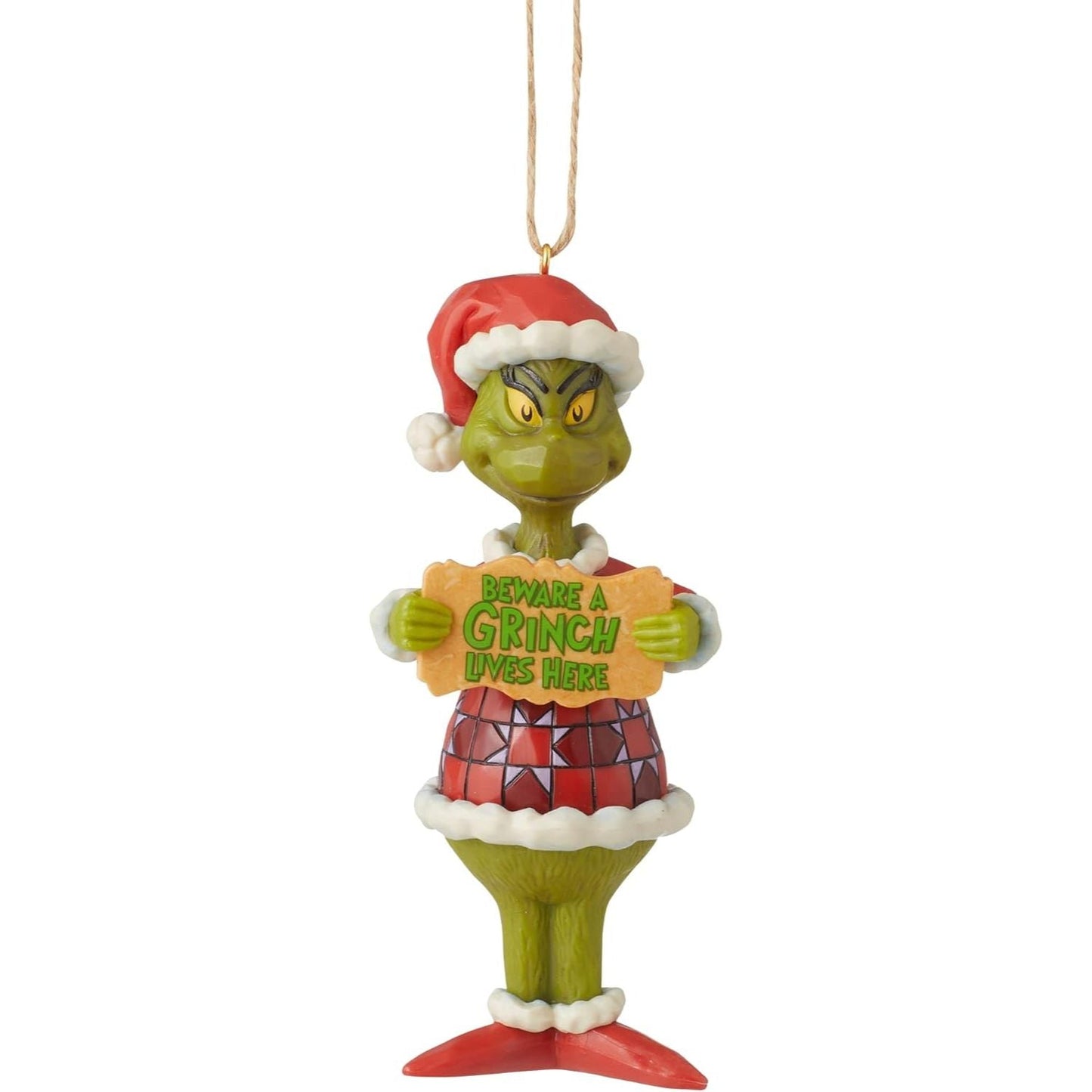 Jim Shore Dr. Seuss Beware a Grinch Lives Here Hanging Ornament
