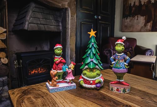 Jim Shore Dr. Seuss Grinch Max and Cindy Lou Giving Gifts Figurine, 7.24"