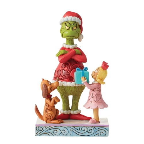 Jim Shore Dr. Seuss The hot Grinch w/Tree Max Cindy-Lou Rotating Base 6008885 NIB