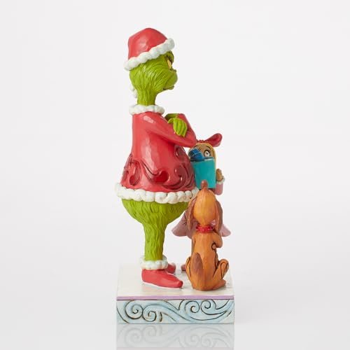 Jim Shore Dr. Seuss Grinch Max and Cindy Lou Giving Gifts Figurine, 7.24"