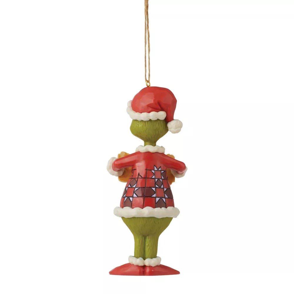 Jim Shore Dr. Seuss The Grinch I'm Here for The Presents Hanging Ornament, 5"