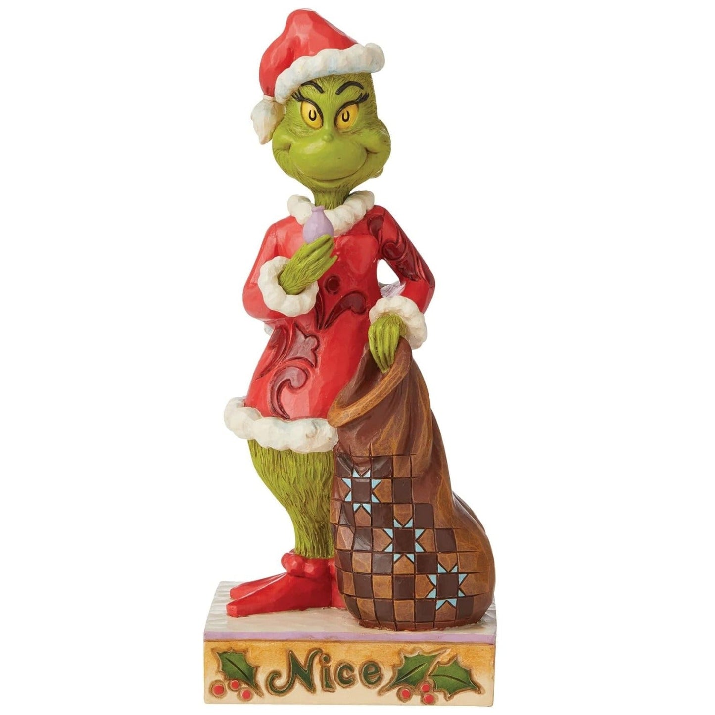 Jim Shore Dr. Seuss The Grinch Naughty and Nice Double Sided Figurine, 8.27 Inch