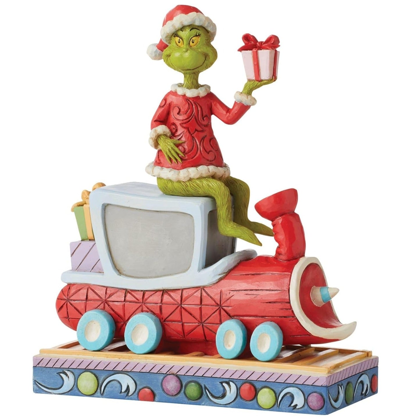 Jim Shore Dr. Seuss The Grinch on Train Figurine, 8"