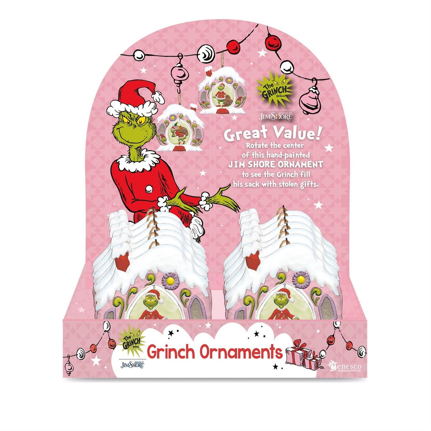 Jim Shore Grinch in Whoville House Rotating Scene PVC Ornament