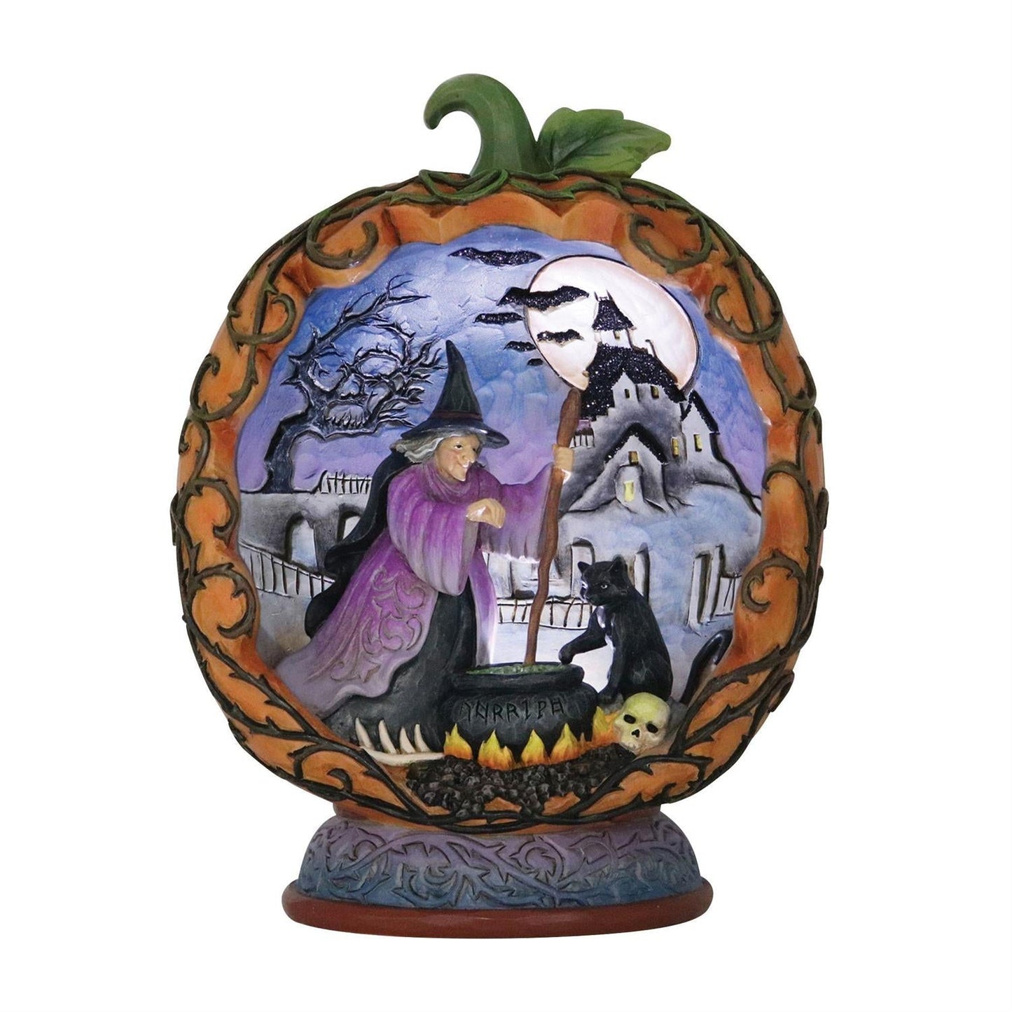 Jim Shore Halloween "Come in For a Spell" LED Diorama Pumpkin