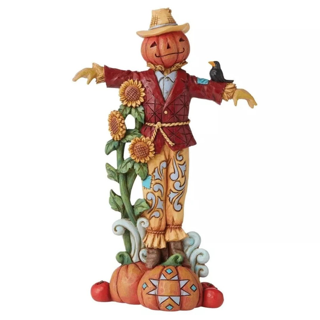 Jim Shore Heartwood Creek Fall Harvest Scarecrow with Pumpkins and Sunflowers Figurine