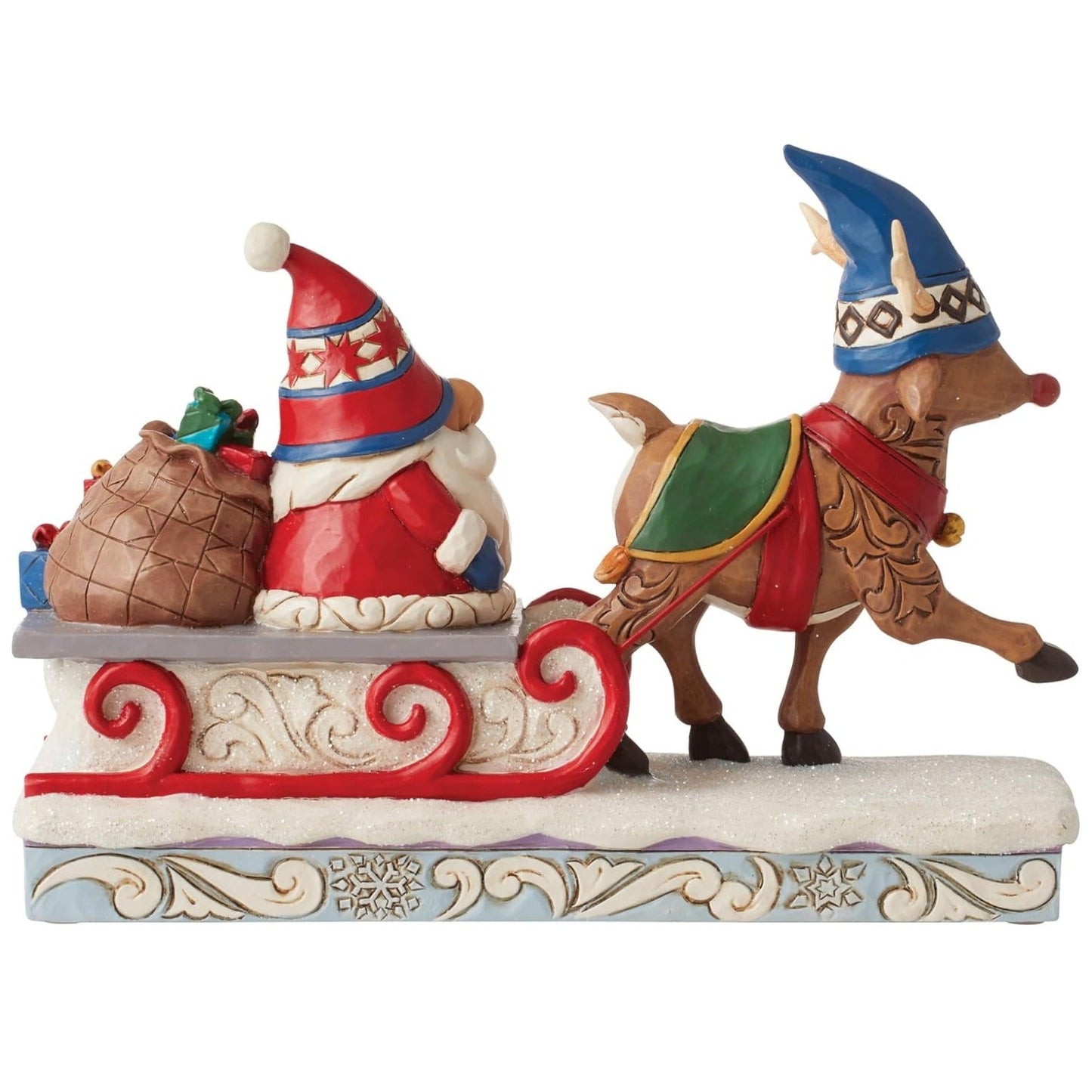 Jim Shore Heartwood Creek Four Seasons Reindeer Pulling Gnome Sled Figurine