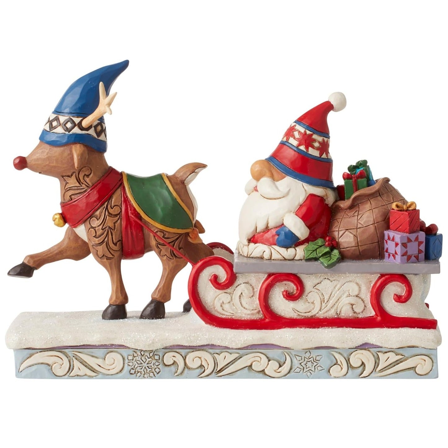 Jim Shore Heartwood Creek Four Seasons Reindeer Pulling Gnome Sled Figurine
