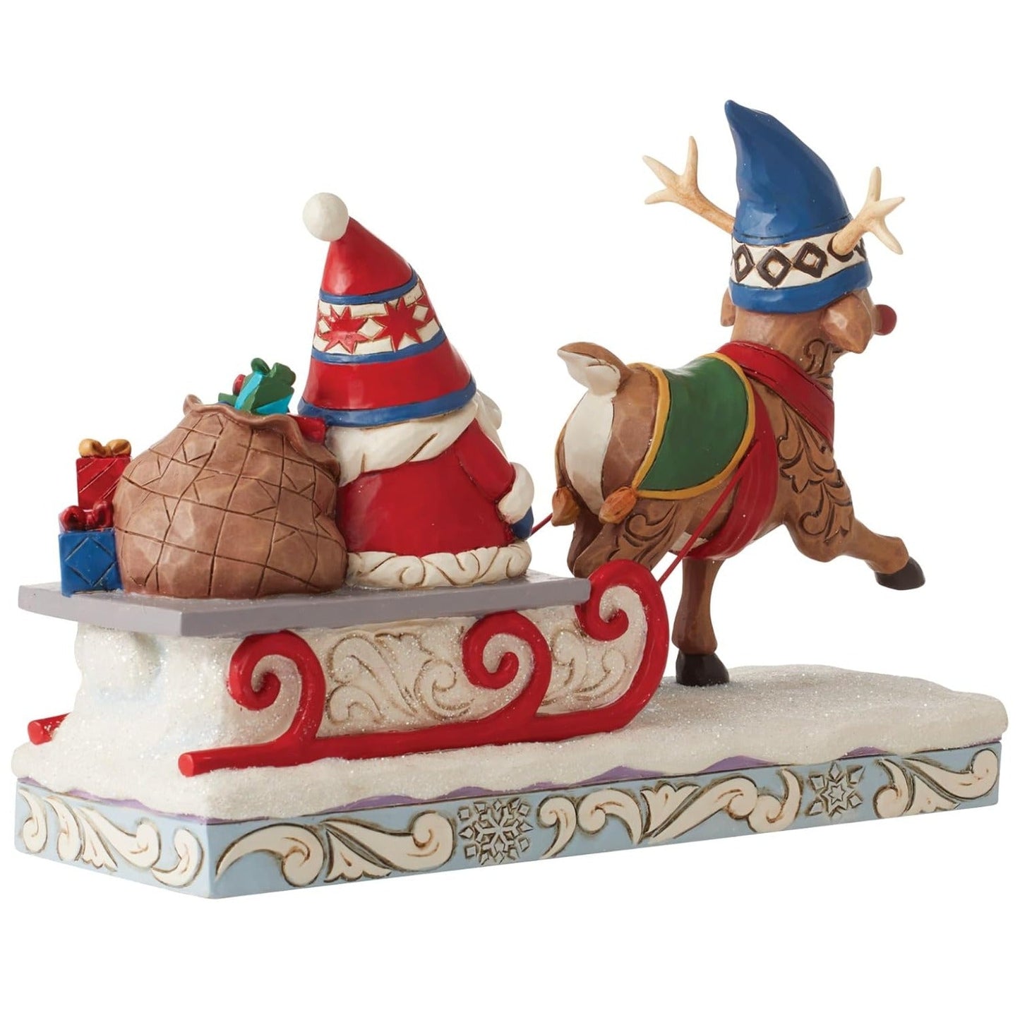 Jim Shore Heartwood Creek Four Seasons Reindeer Pulling Gnome Sled Figurine