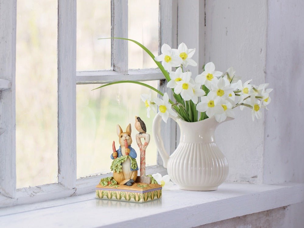Jim Shore Heartwood Creek Peter Rabbit in Garden Figurine, 5.75"