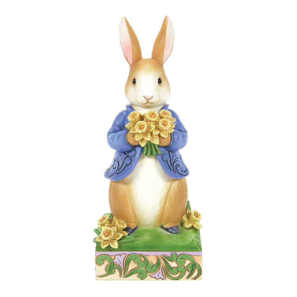 Jim Shore Heartwood Creek Peter Rabbit with Daffodils Figurine, 6.2"