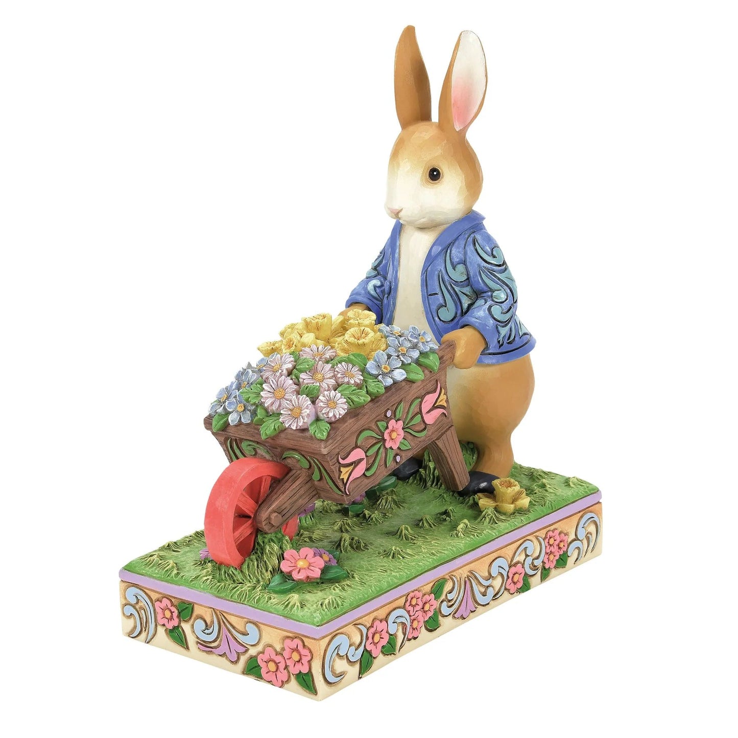 Jim Shore Heartwood Creek Peter Rabbit with Wheelbarrow Figurine, 6.3"