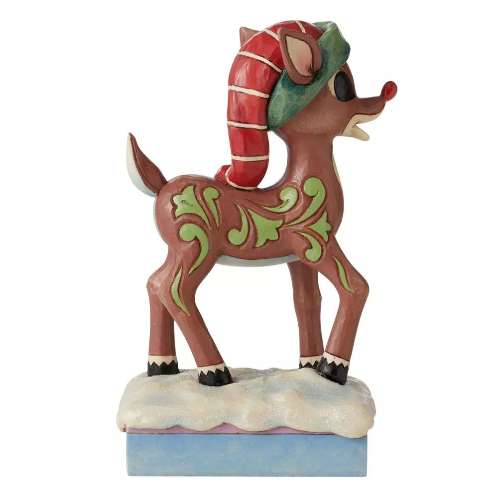 Jim Shore Heartwood Creek Rudolph in Hat Figurine, 6.89 Inch