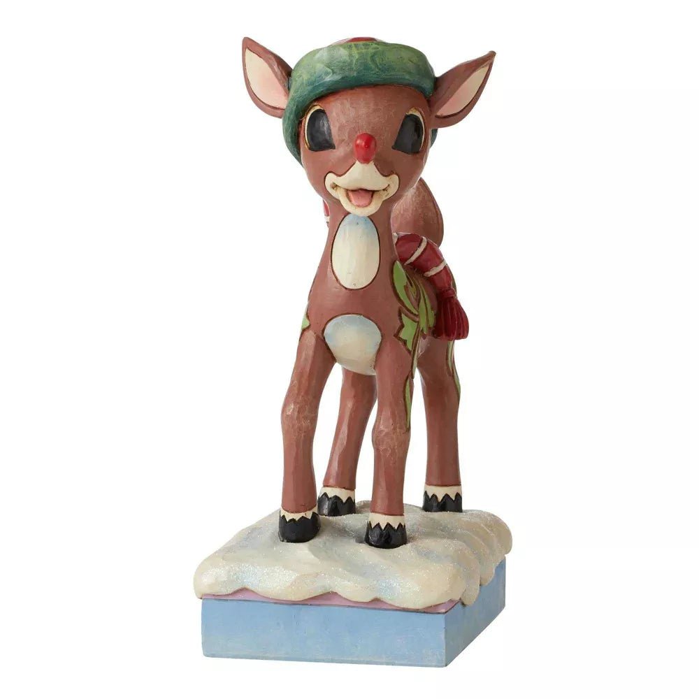 Jim Shore Heartwood Creek Rudolph in Hat Figurine, 6.89 Inch