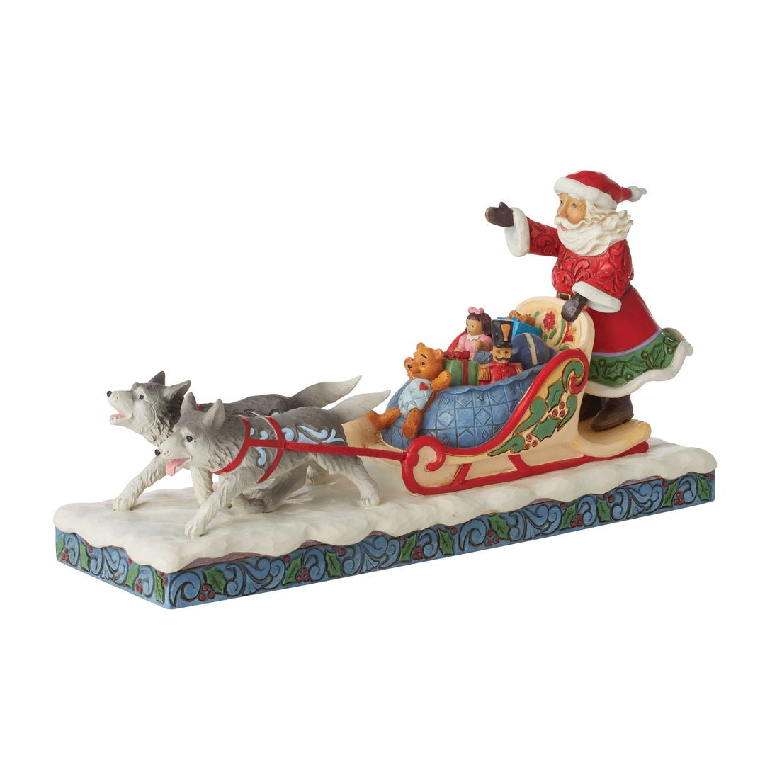 Jim Shore Heartwood Creek Santa Dog Sledding Figurine