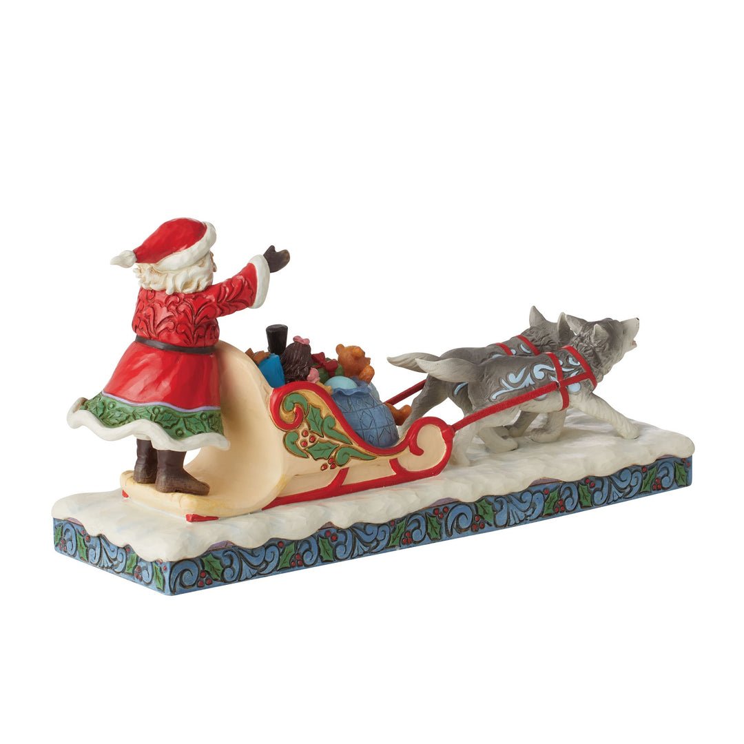 Jim Shore Heartwood Creek Santa Dog Sledding Figurine