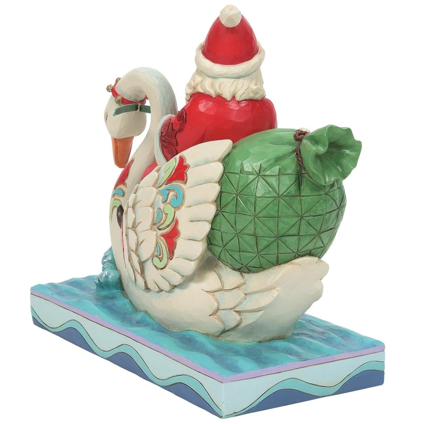 Jim Shore Heartwood Creek Santa Riding a Swan Figurine, 6.89 Inch