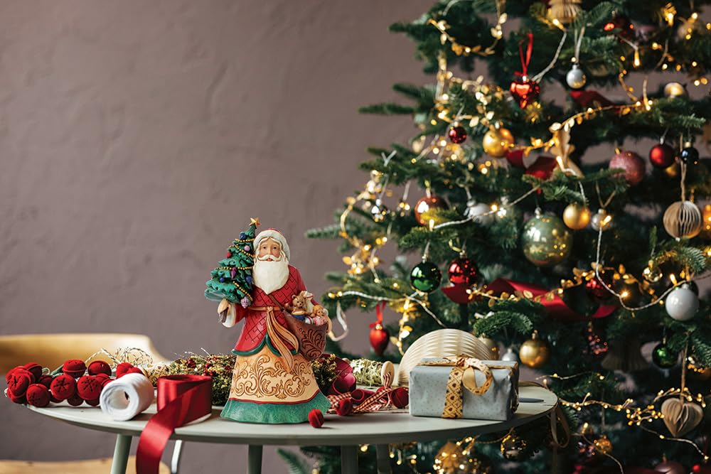 Jim Shore Heartwood Creek "Sharing Merriment and Cheer" Santa Figurine, 8"