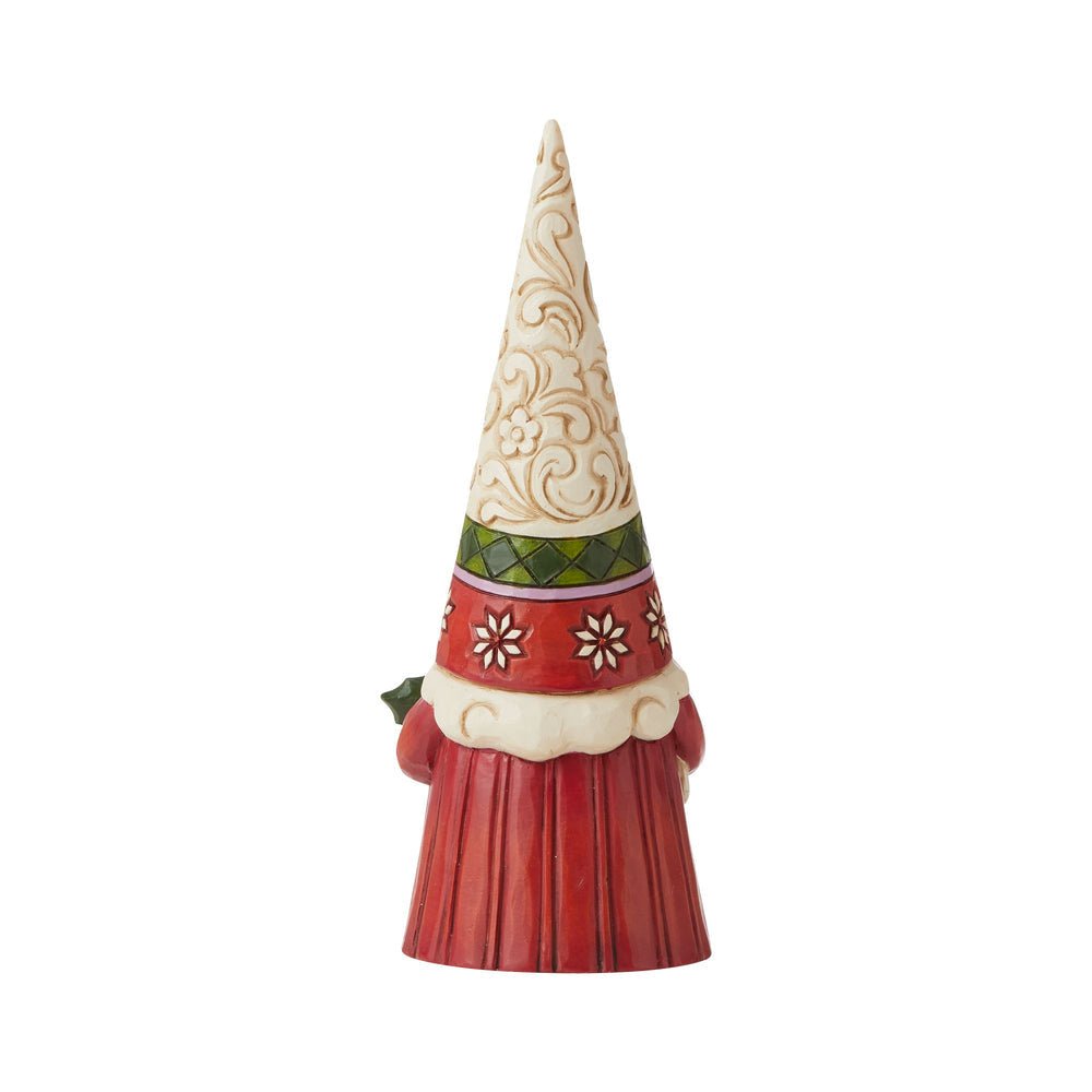 Jim Shore Heartwood Creek Tall Gnome Holding Holly Figurine, 10.83"