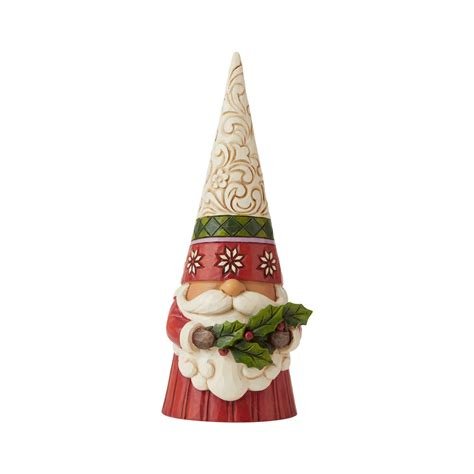 Jim Shore Heartwood Creek Tall Gnome Holding Holly Figurine, 10.83"