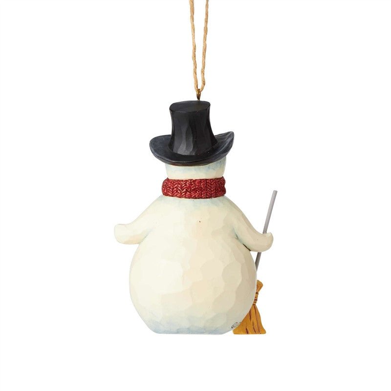 Jim Shore Heartwood Creek Wonderland Snowman with Broom Ornament