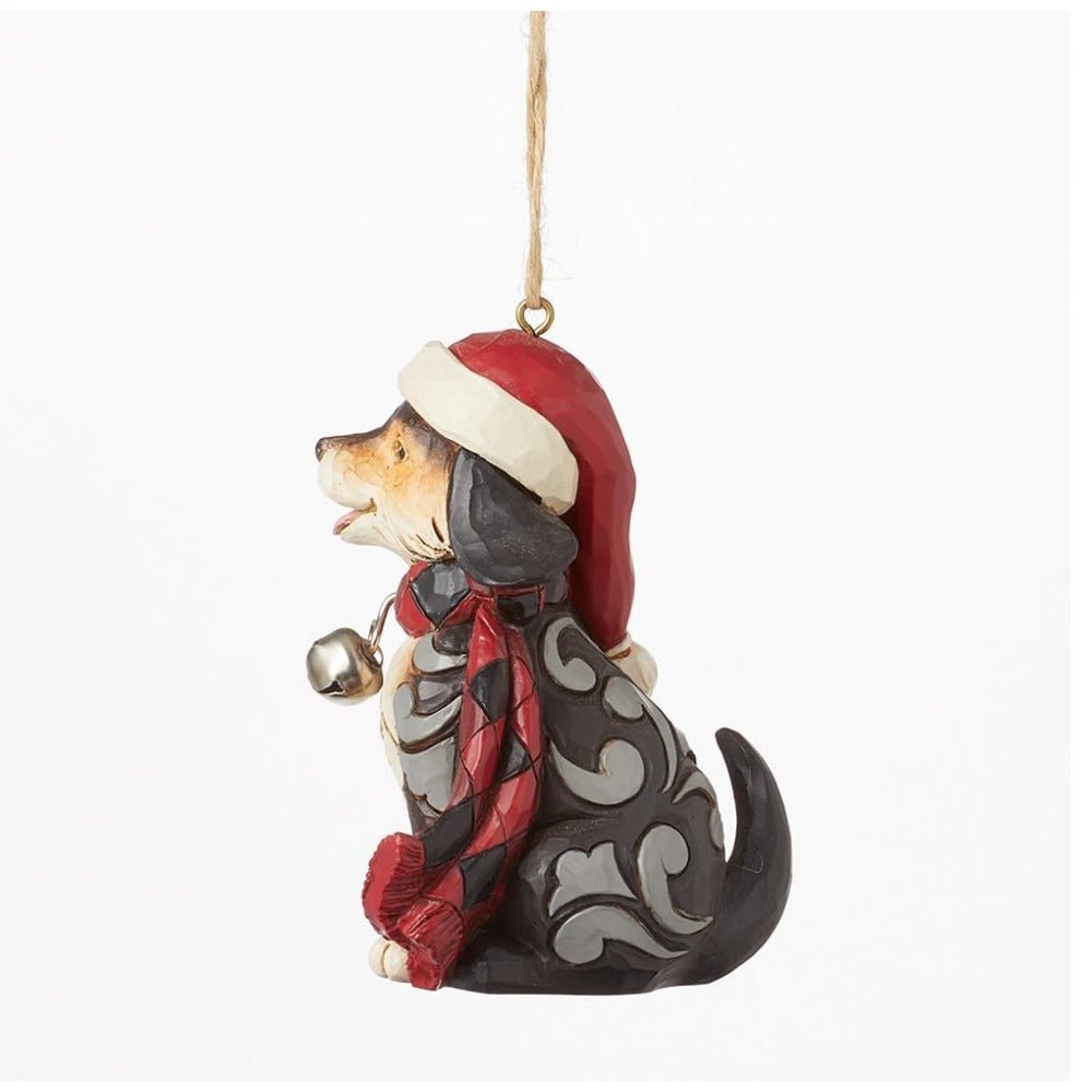 Jim Shore Highland Glen Dog Wearing Plaid Scarf Ornament
