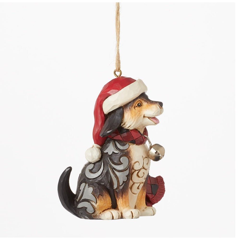Jim Shore Highland Glen Dog Wearing Plaid Scarf Ornament