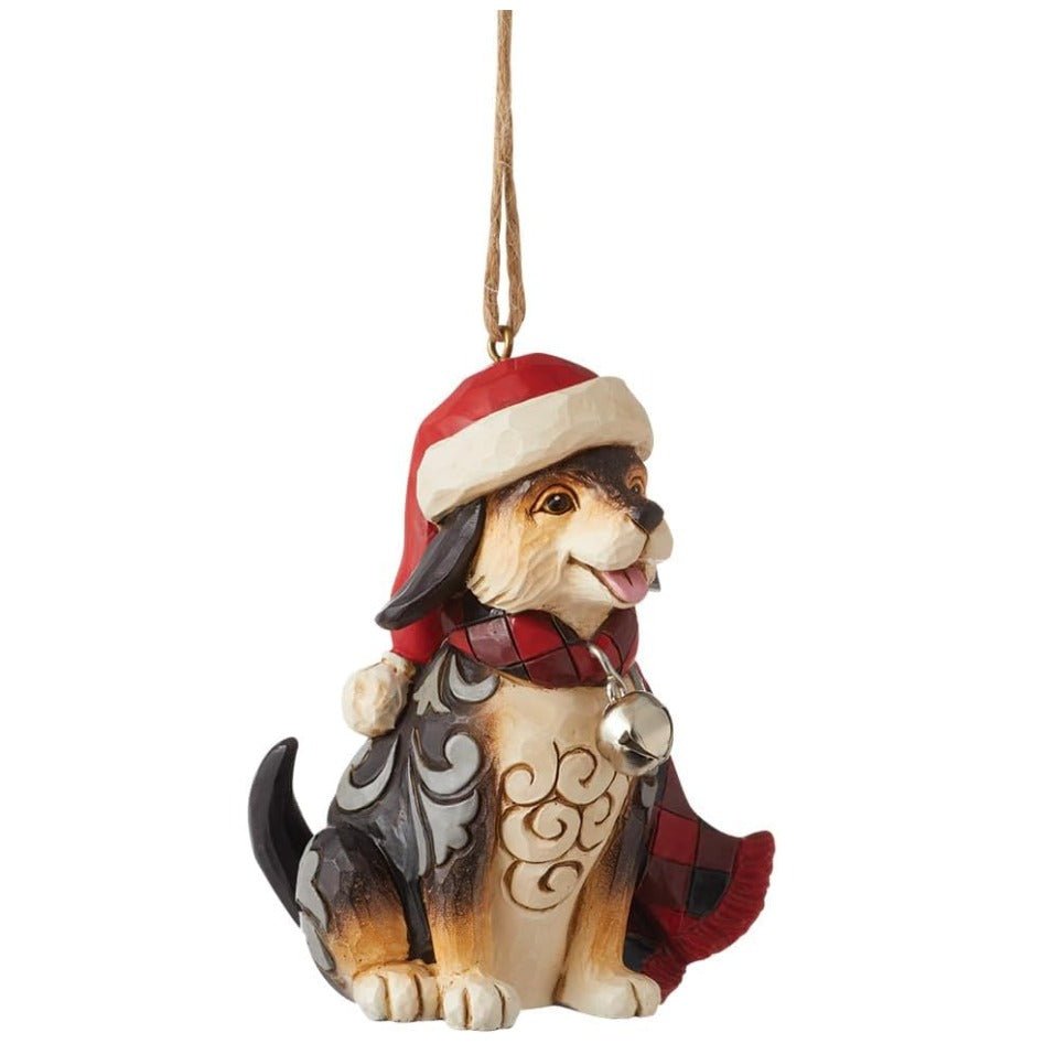 Jim Shore Highland Glen Dog Wearing Plaid Scarf Ornament