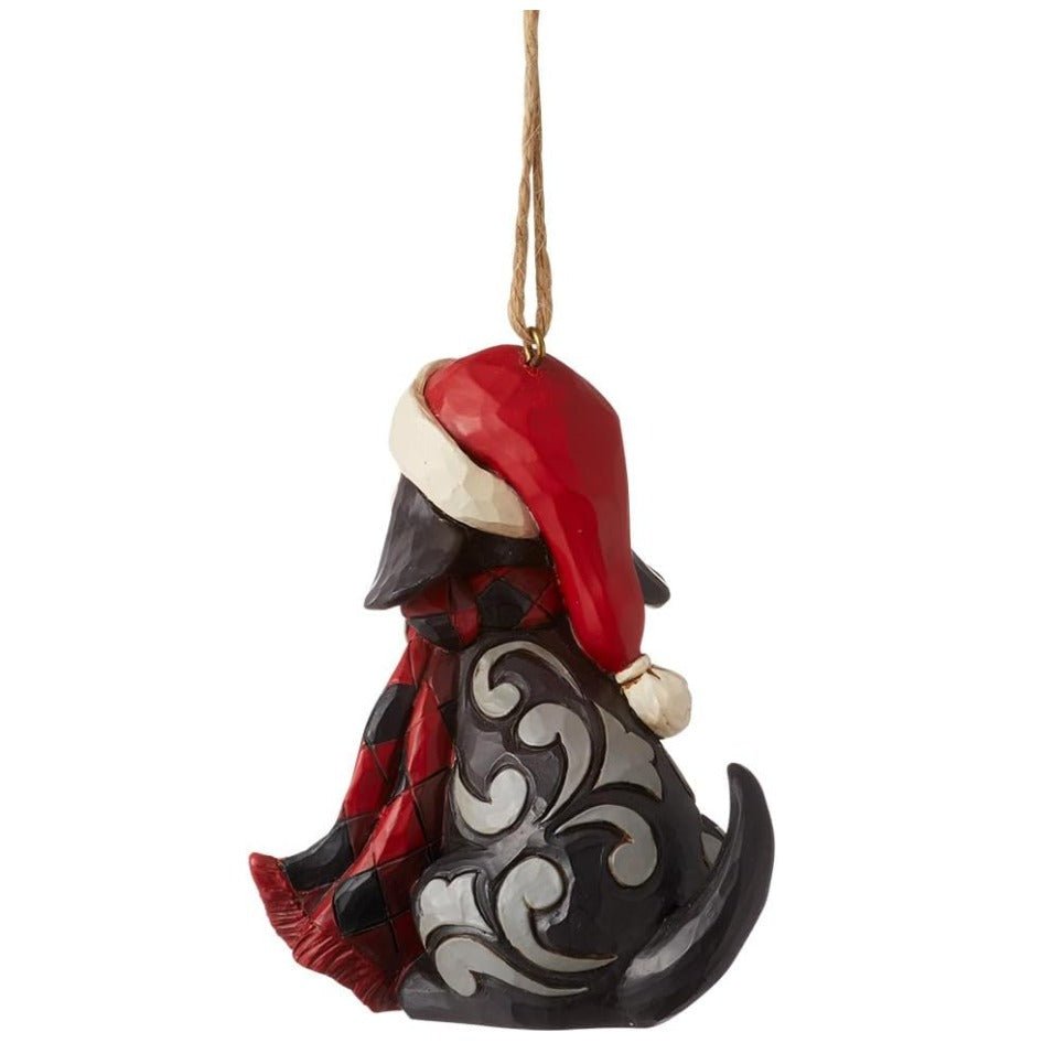 Jim Shore Highland Glen Dog Wearing Plaid Scarf Ornament